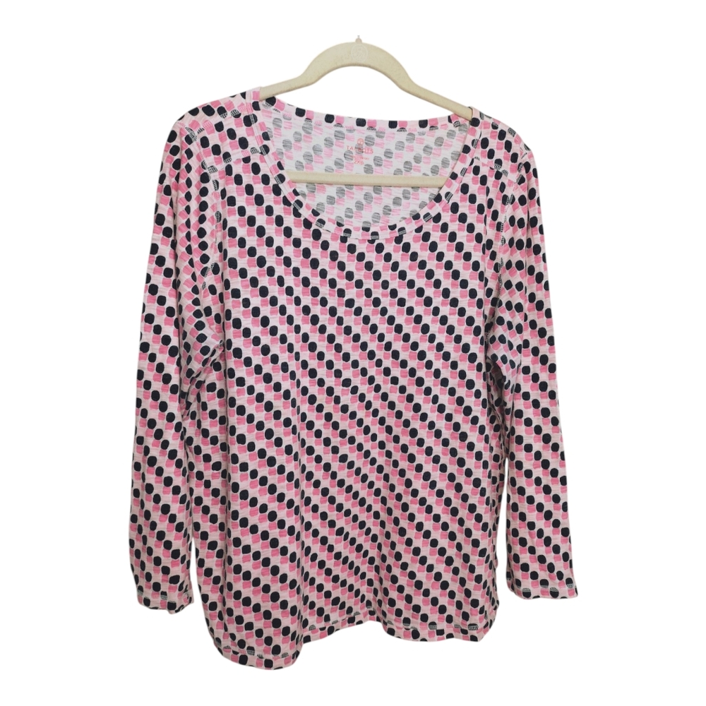 Talbots TShirt Geometric Print Pink Blue Size 2XP